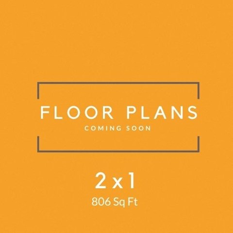 Floor plan for 2 beds, 1 bath, 806 sqft